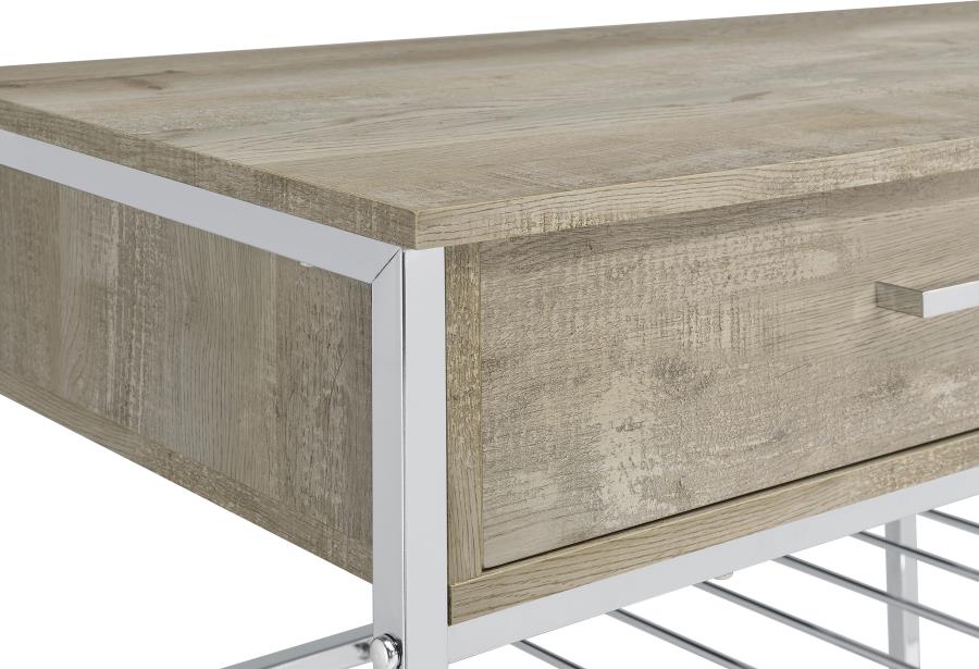 Melrose 2-drawer Home Bar Storage with Wine Rack Grey view 8