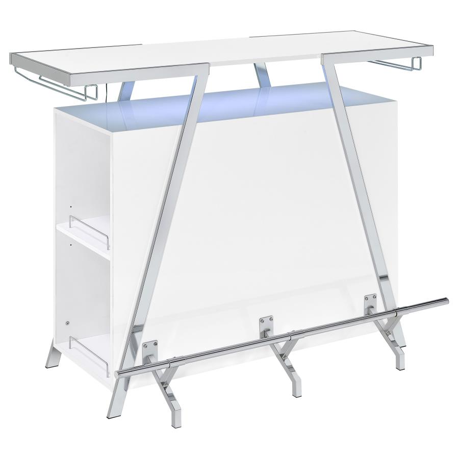 Araceli Freestanding LED Home Bar Cabinet White High Gloss view 8