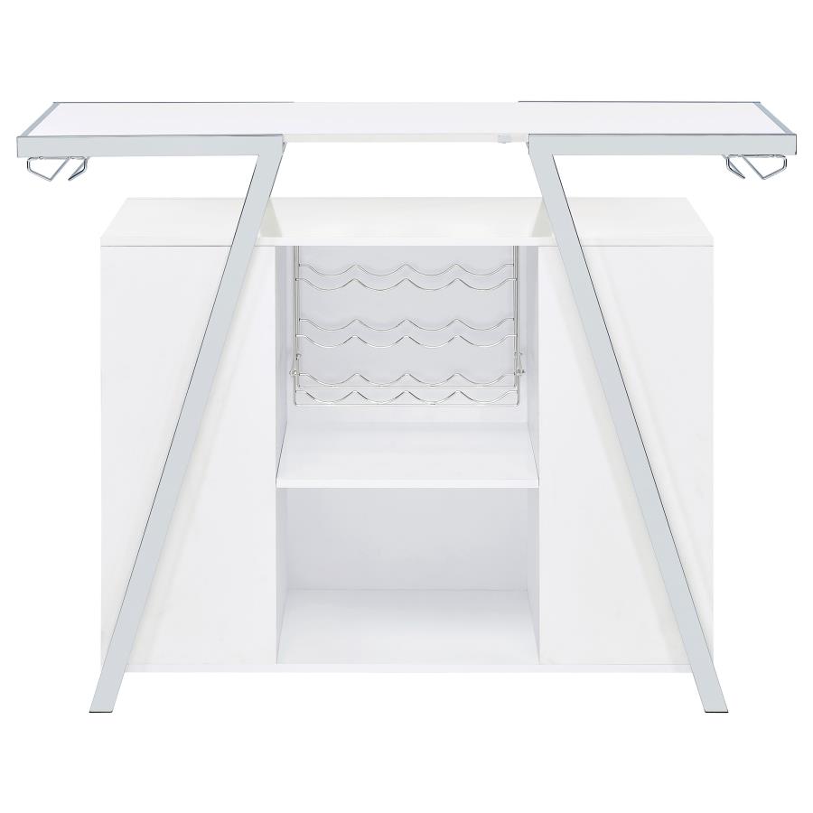 Araceli Freestanding LED Home Bar Cabinet White High Gloss view 18