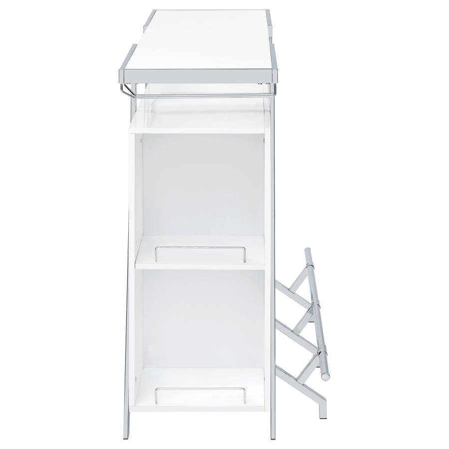 Araceli Freestanding LED Home Bar Cabinet White High Gloss view 19