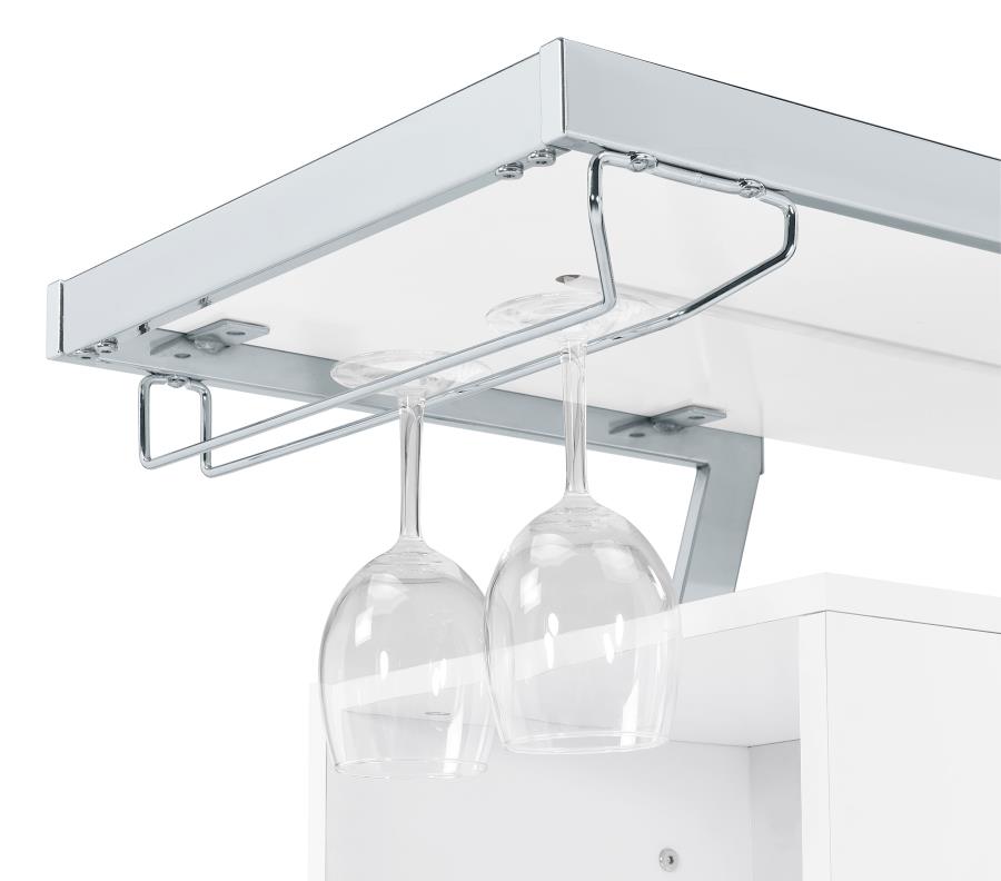 Araceli Freestanding LED Home Bar Cabinet White High Gloss view 20