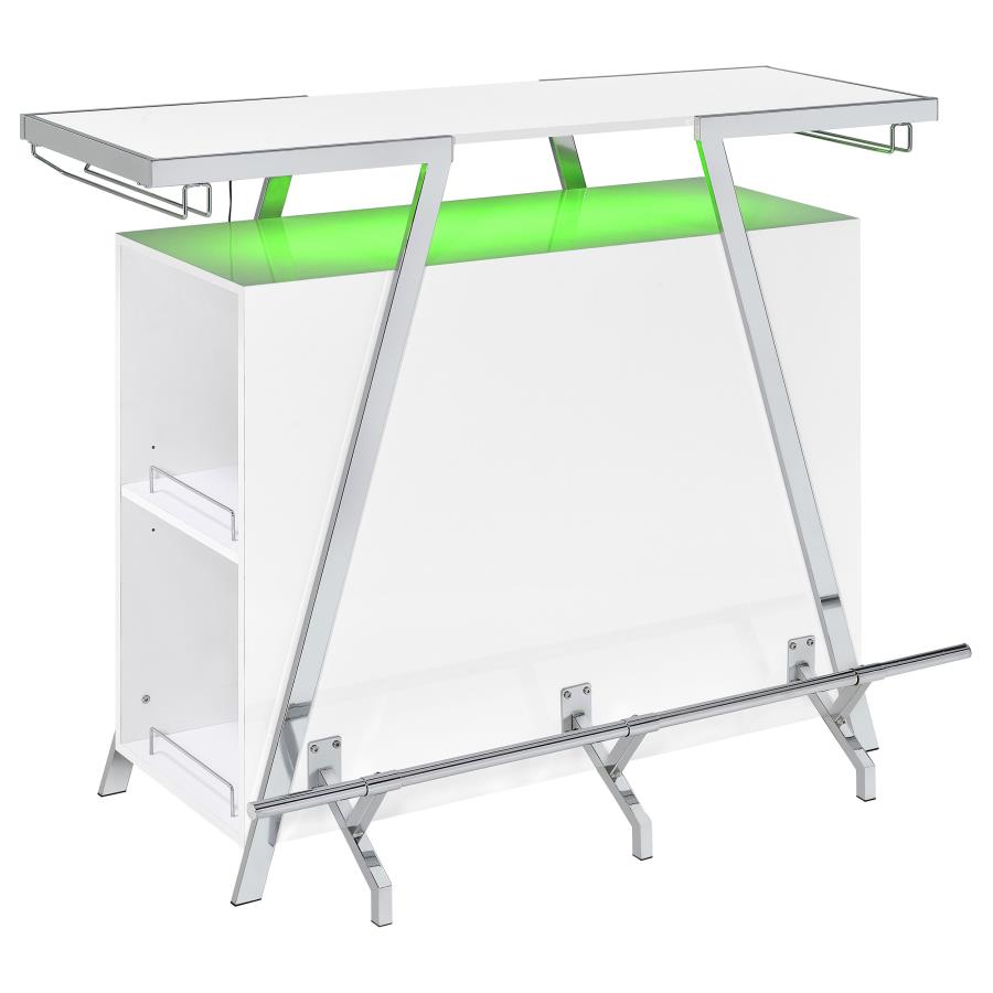Araceli Freestanding LED Home Bar Cabinet White High Gloss view 12