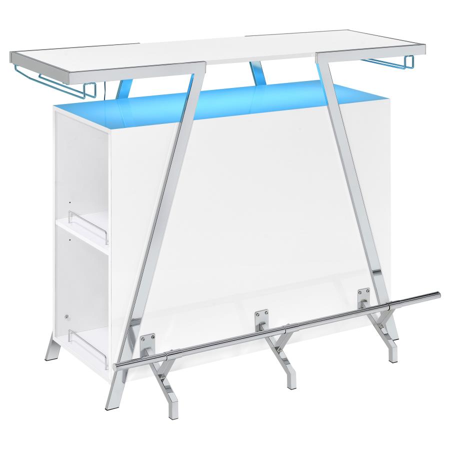 Araceli Freestanding LED Home Bar Cabinet White High Gloss view 13