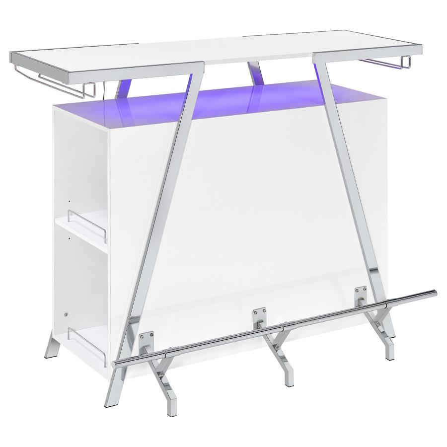 Araceli Freestanding LED Home Bar Cabinet White High Gloss view 14