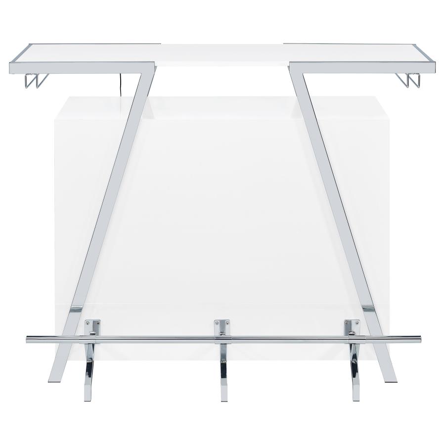 Araceli Freestanding LED Home Bar Cabinet White High Gloss view 15