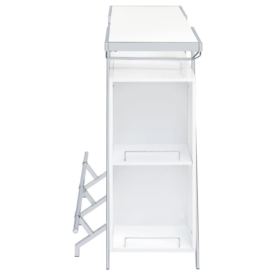 Araceli Freestanding LED Home Bar Cabinet White High Gloss view 16
