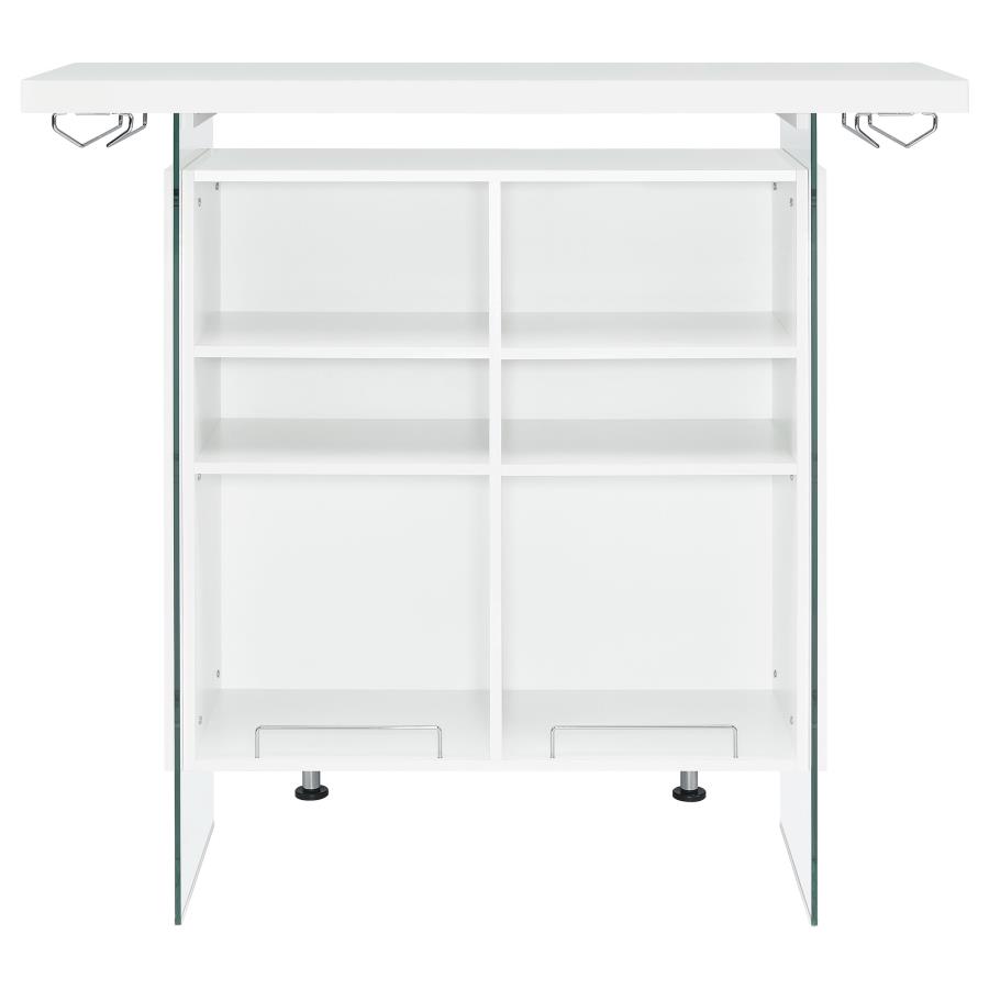 Acosta Freestanding Home Bar Wine Cabinet White High Gloss view 8