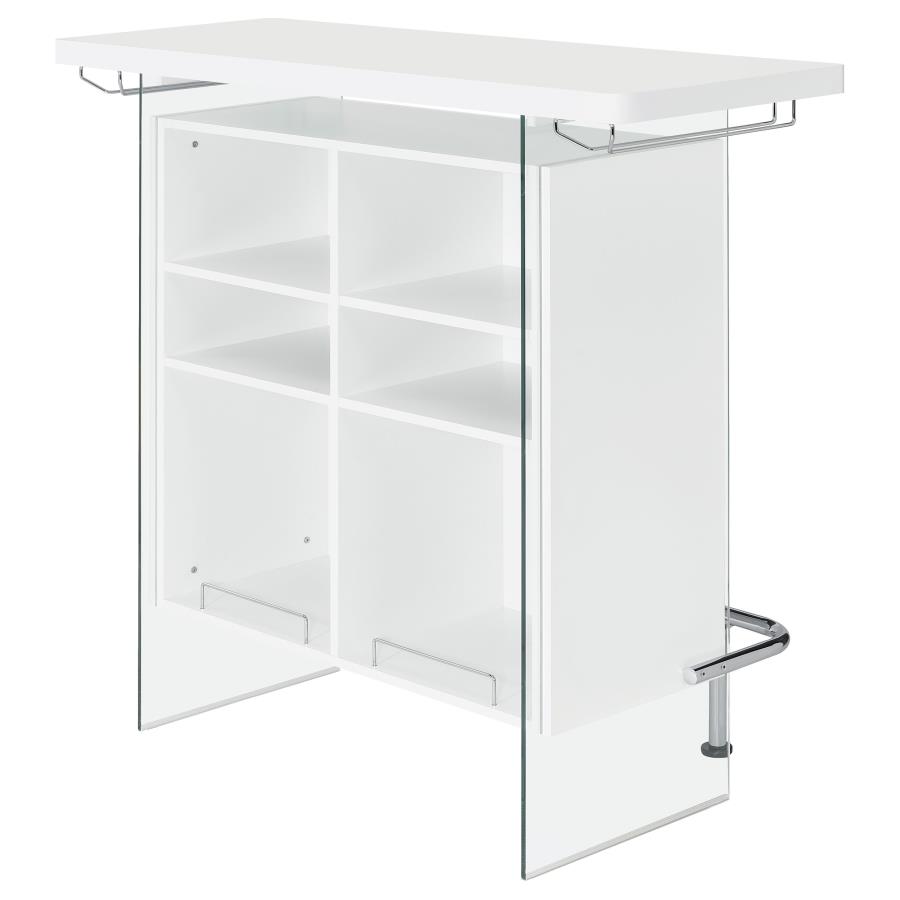 Acosta Freestanding Home Bar Wine Cabinet White High Gloss view 9