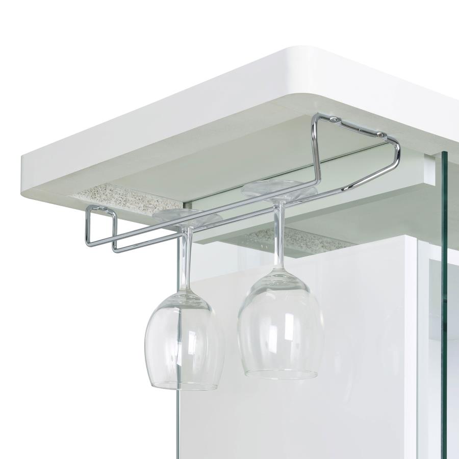 Acosta Freestanding Home Bar Wine Cabinet White High Gloss view 11