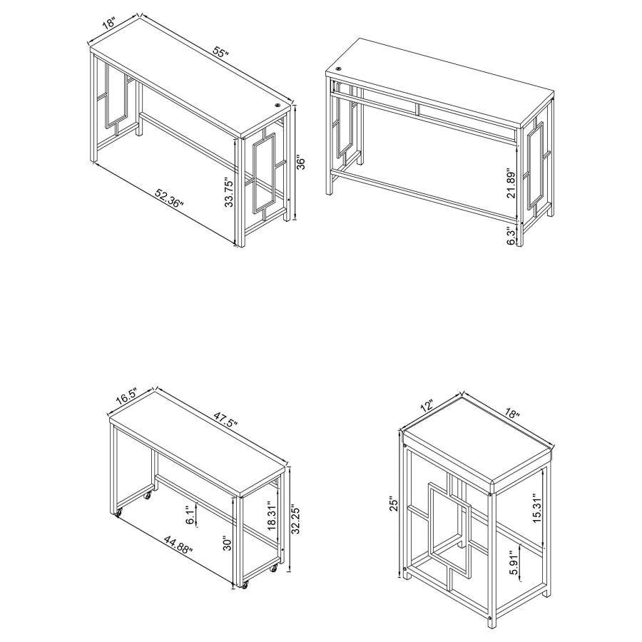 Jackson 4-piece Multipurpose Counter Height Table Set White view 16