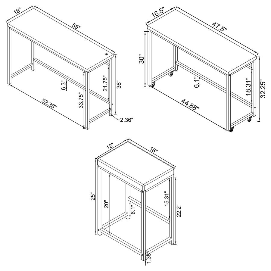 Hawes 4-piece Multipurpose Counter Height Table Set Black view 16
