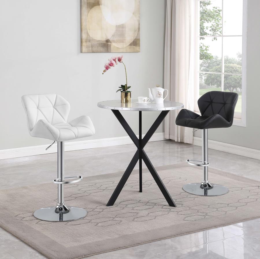 Kenzo Round 32-inch Galvanized Steel Bistro Bar Table Silver view 8