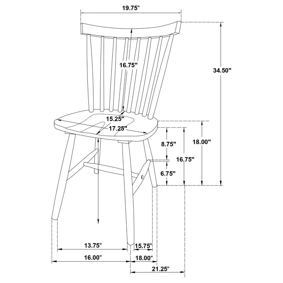 Hollyoak Windsor Wood Dining Side Chair Black (Set of 2) view 10