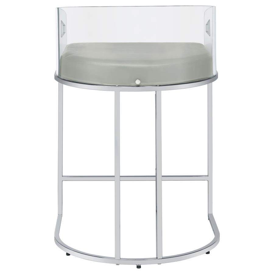 Thermosolis Clear Acrylic Counter Chair Chrome (Set of 2) view 8