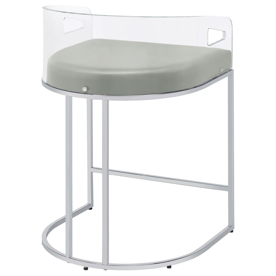 Thermosolis Clear Acrylic Counter Chair Chrome (Set of 2) view 9