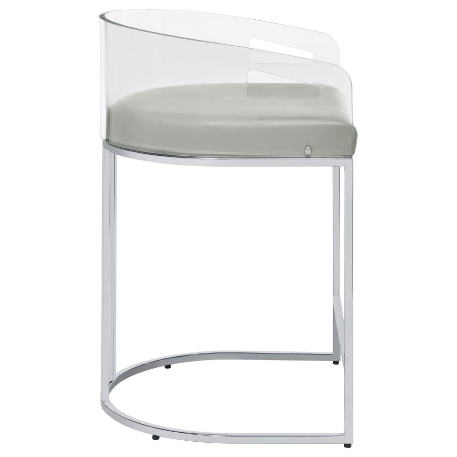 Thermosolis Clear Acrylic Counter Chair Chrome (Set of 2) view 10