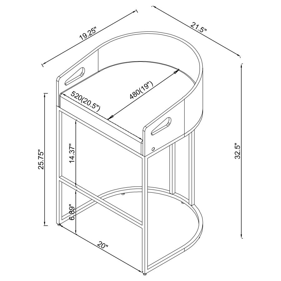 Thermosolis Clear Acrylic Counter Chair Chrome (Set of 2) view 12