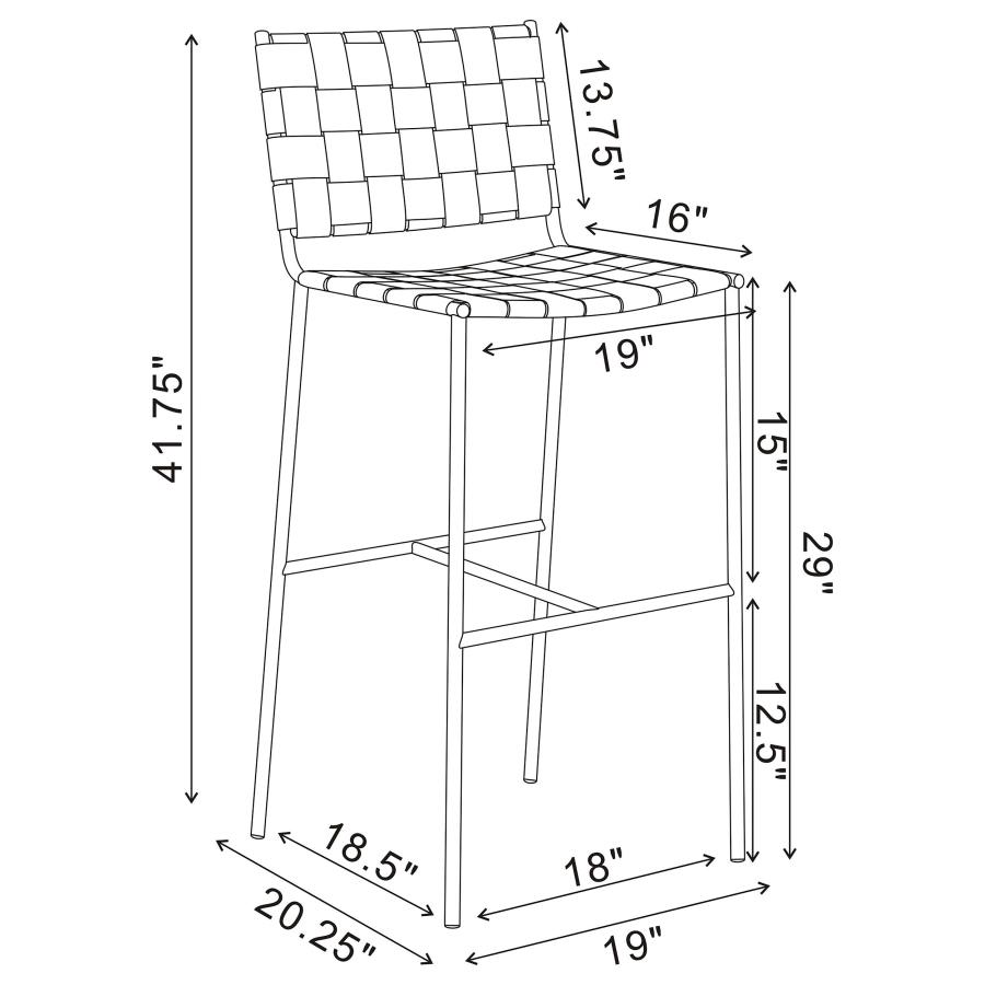 Adelaide Upholstered Pub Height Bar Stool Brown and Chrome view 12
