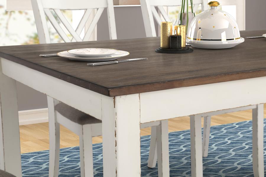 Fortress 7-piece Rectangular Dining Set Vintage Vanilla view 11