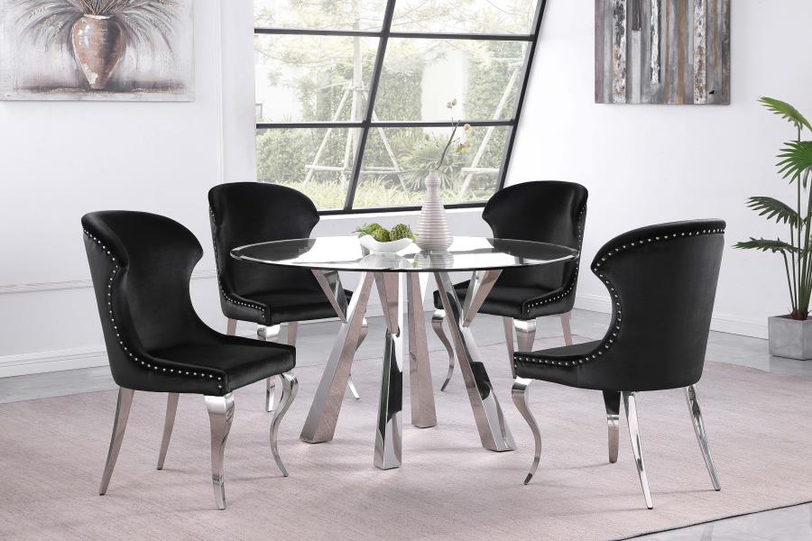 Cheyanne Upholstered Dining Side Chair Black (Set of 2) view 11