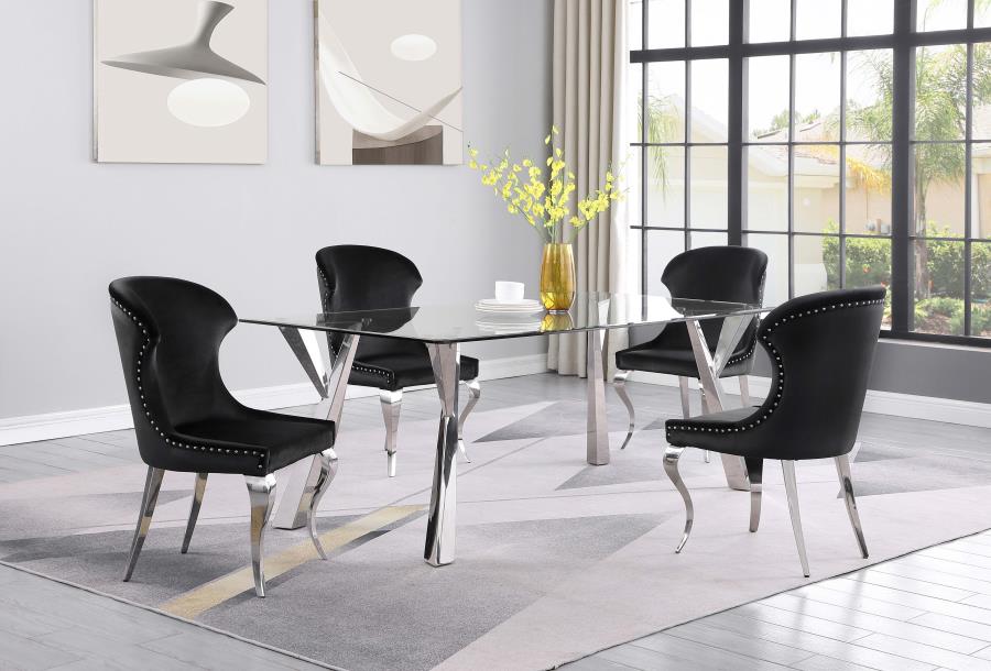 Cheyanne Upholstered Dining Side Chair Black (Set of 2) view 12