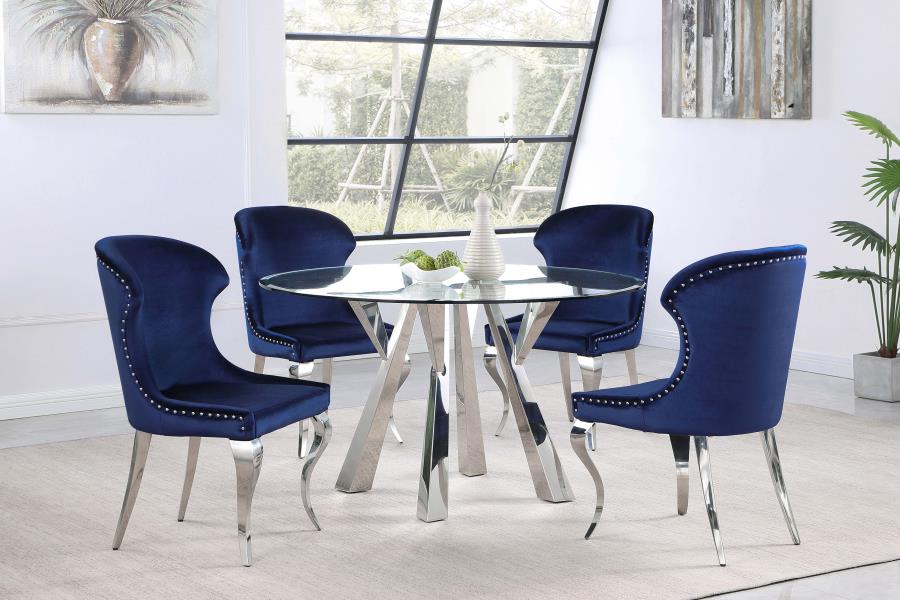 Cheyanne Upholstered Dining Side Chair Ink Blue (Set of 2) view 12