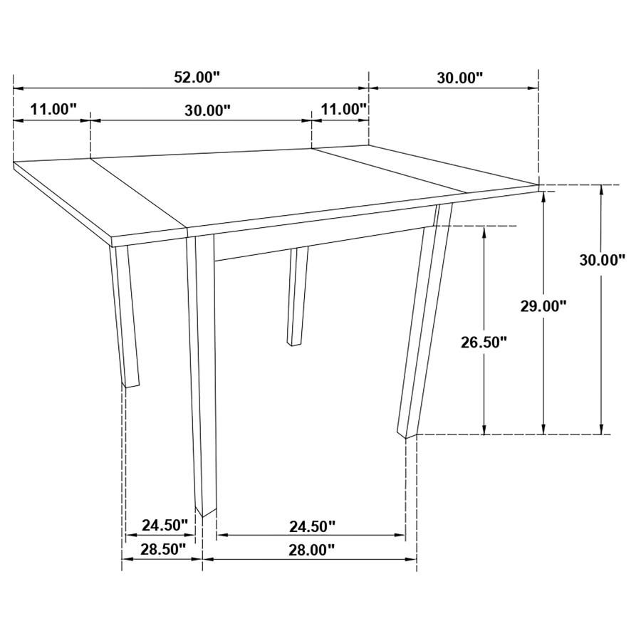 Kelso 3-piece Drop Leaf Dining Table Set Cappuccino and Tan view 16