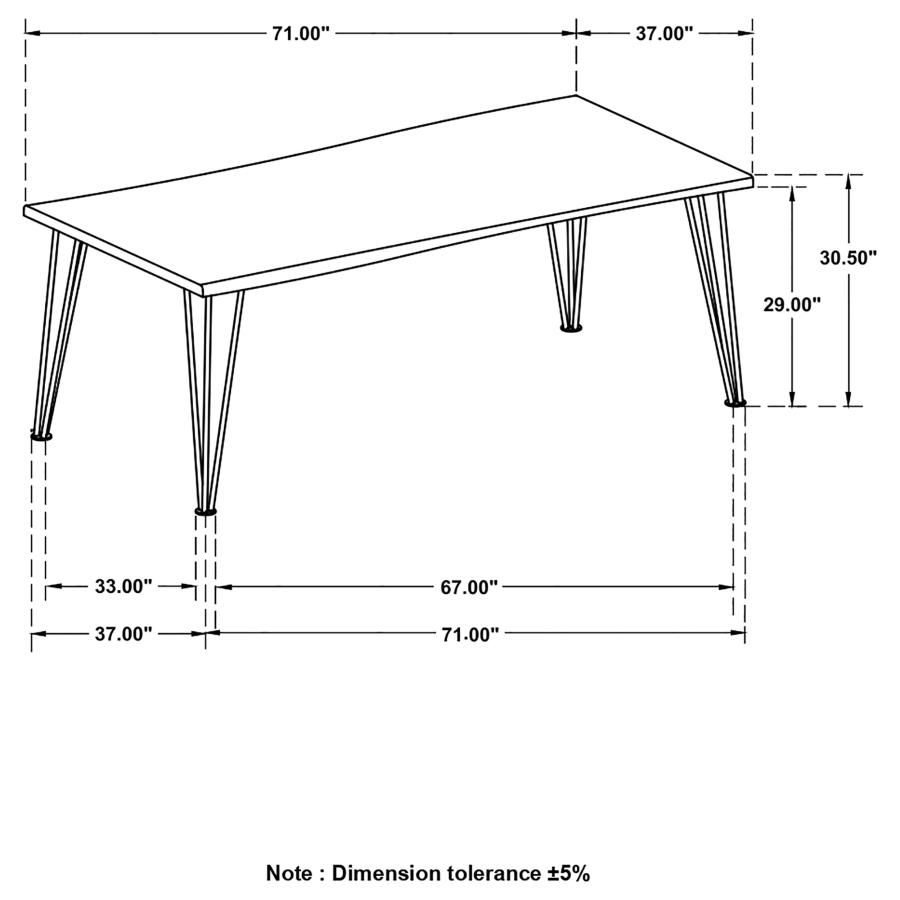 Sherman 71-inch Live Edge Dining Table Natural Acacia view 9