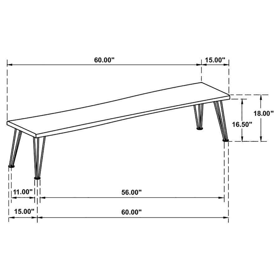 Sherman Wood Dining Bench Natural Acacia view 8