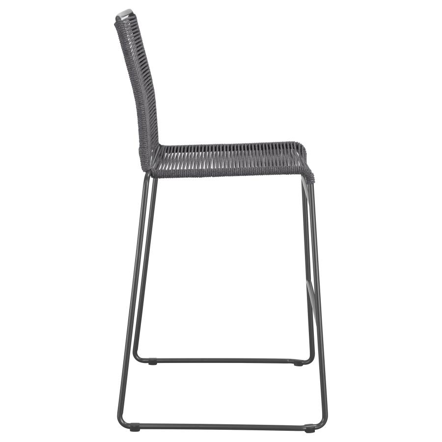 Jerome Woven Rope Metal Bar Chair Charcoal (Set of 2) view 9
