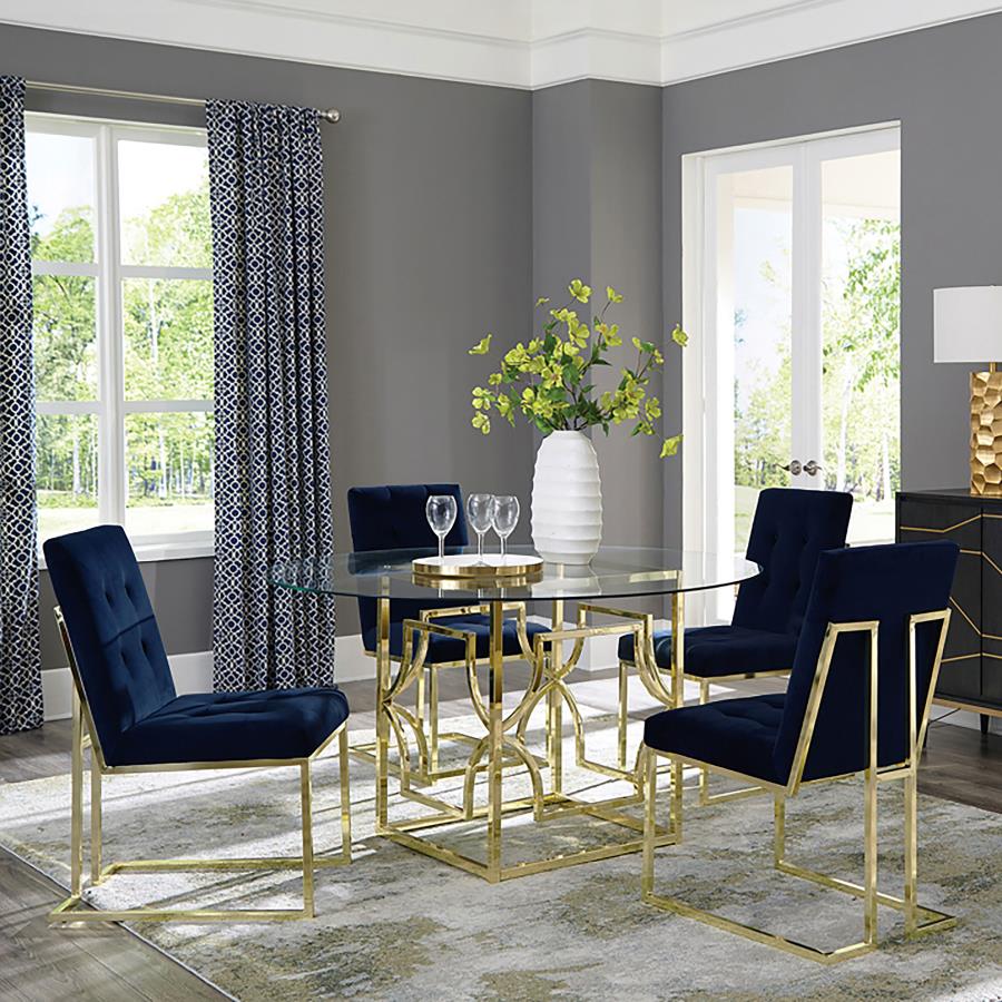 Cisco Velvet Upholstered Dining Side Chair Gold (Set of 2) view 13