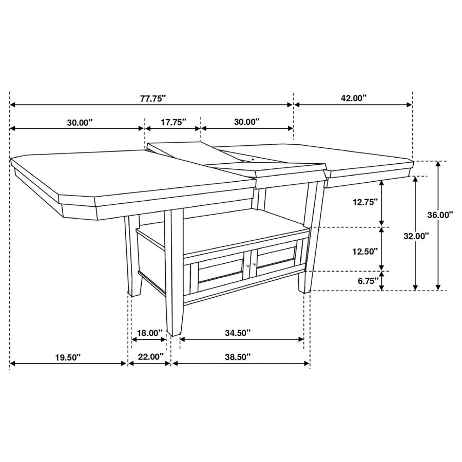 Prentiss 78-inch Extension Counter Dining Table Cappuccino view 12