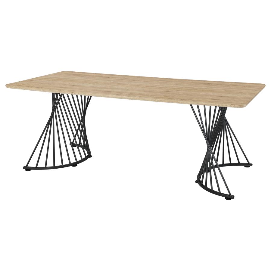 Altus 80-inch Composite Wood Dining Table Natural Oak view 8