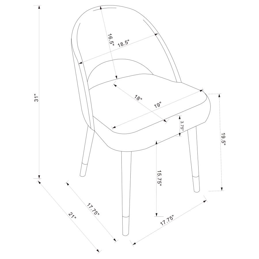 Lindsey Upholstered Dining Side Chair Black (Set of 2) view 14