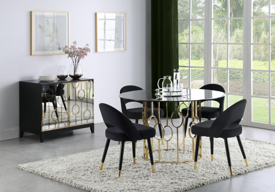 Lindsey Upholstered Dining Side Chair Black (Set of 2) view 15