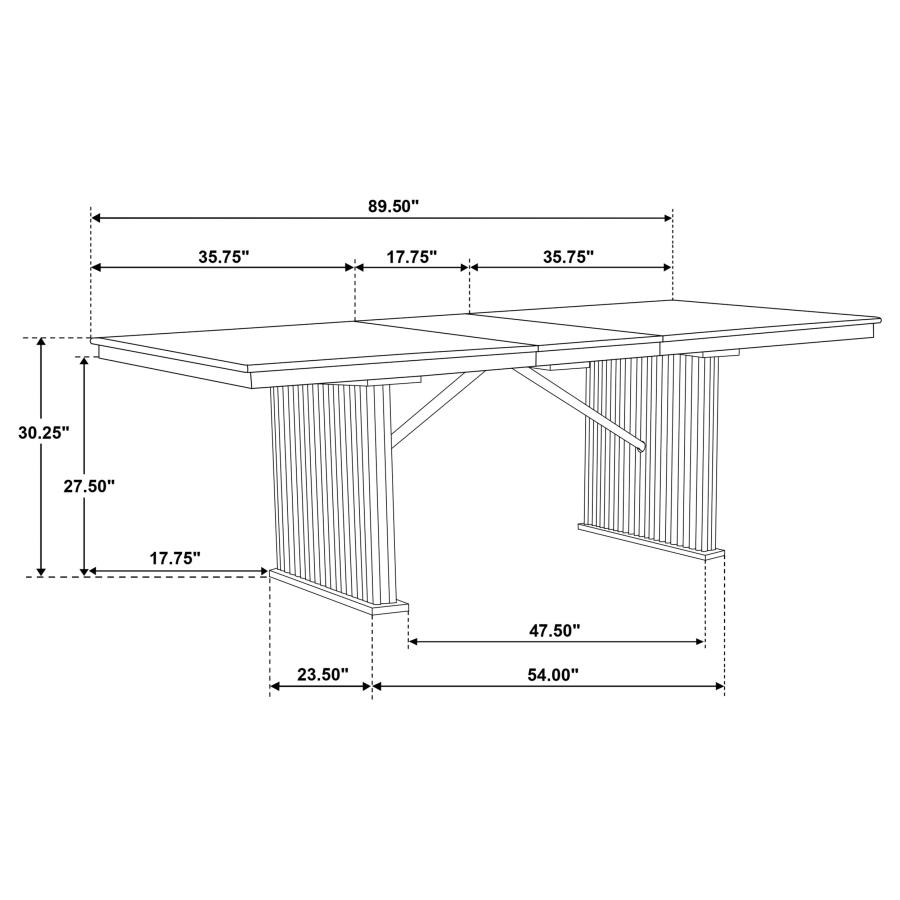 Adina 9-piece Extension Dining Set Distressed Light Brown view 14