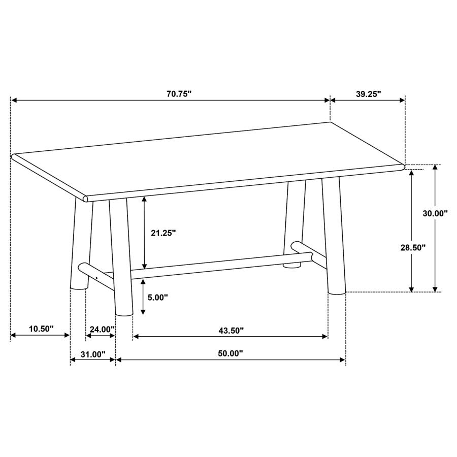 Duncan 7-piece Rectangular Wood Dining Table Set Washed Oak view 14