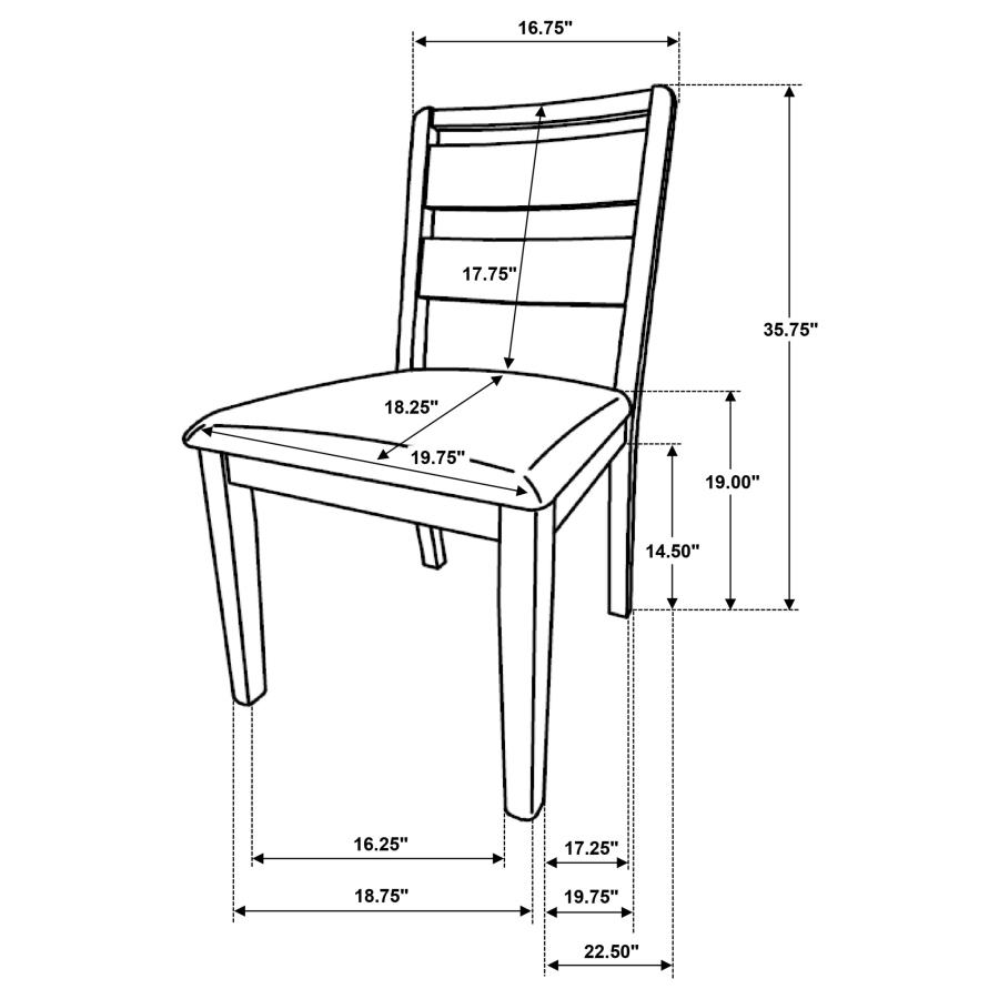Duncan Ladder Back Dining Side Chair Washed Oak (Set of 2) view 13