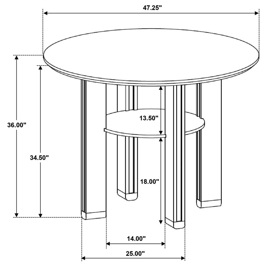 Ottowa 5-piece Round Counter Height Dining Room Set Brown view 13