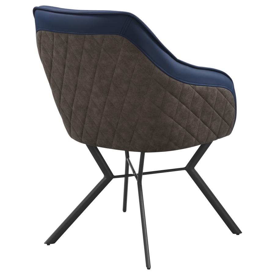 Mayer Upholstered Dining Arm Chair Blue and Brown (Set of 2) view 8