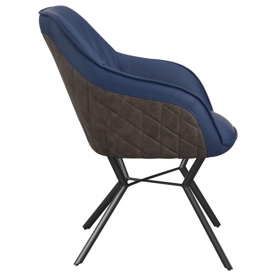 Mayer Upholstered Dining Arm Chair Blue and Brown (Set of 2) view 9