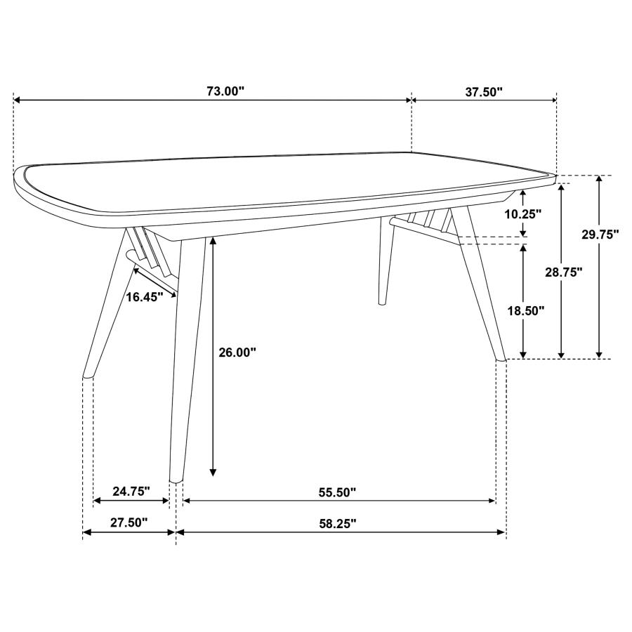Croyden 73-inch Rectangular Dining Table Weathered Natural view 10