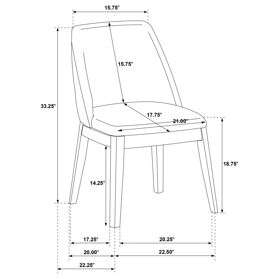 Franklin Upholstered Dining Side Chair Grey (Set of 2) view 14