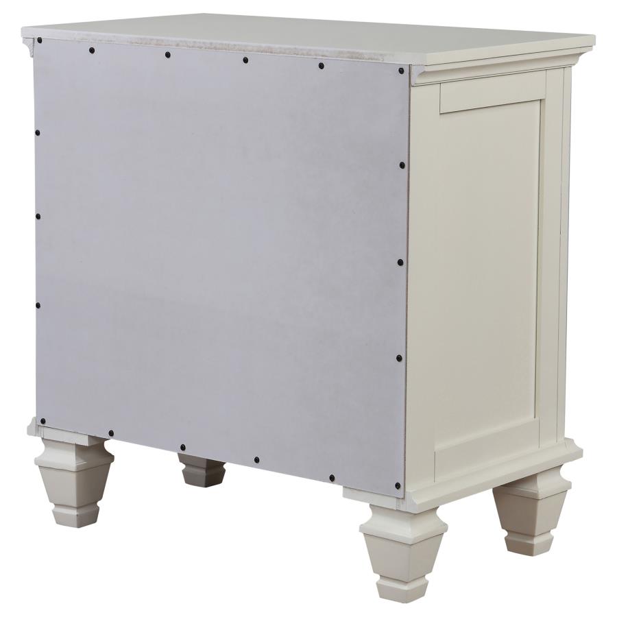 Sandy Beach 3-drawer Nightstand Cream White view 8