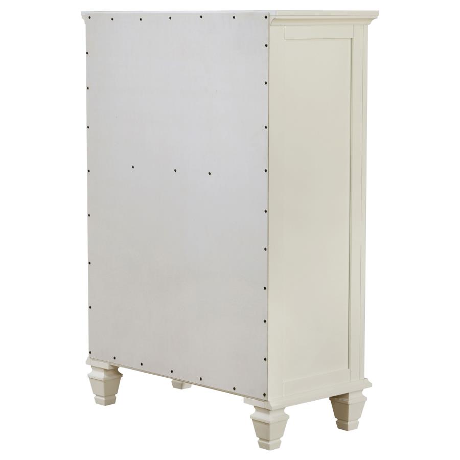 Sandy Beach 5-drawer Bedroom Chest Cream White view 8