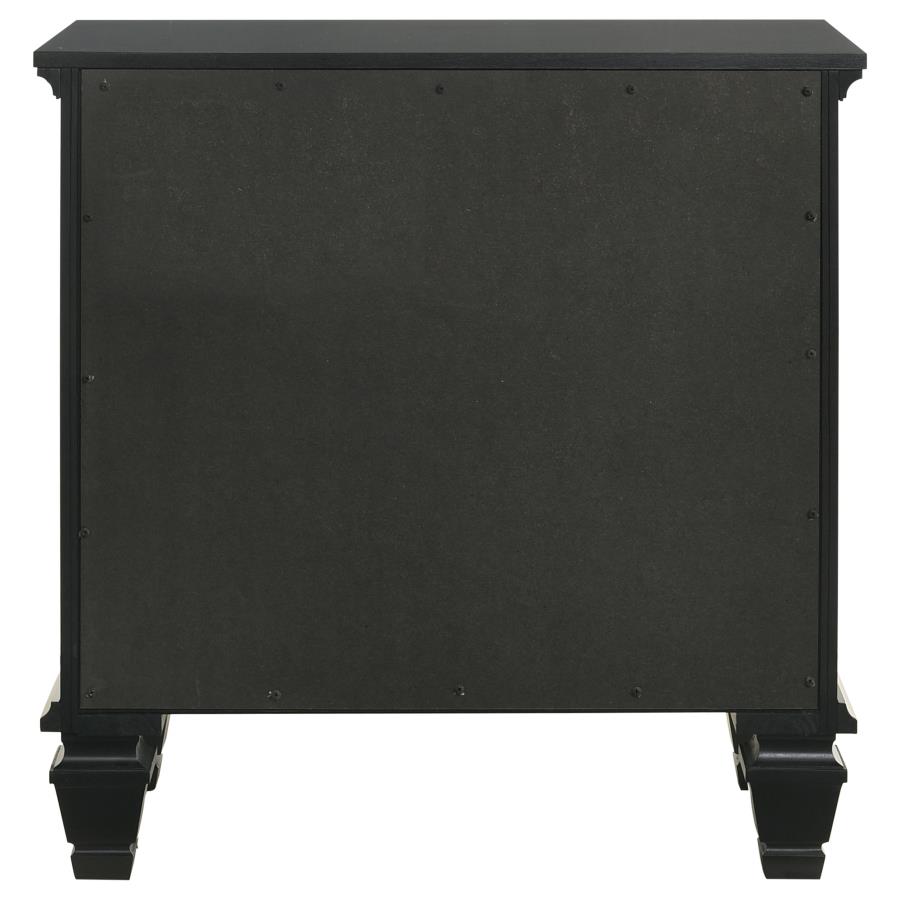Sandy Beach 3-drawer Nightstand Black view 8