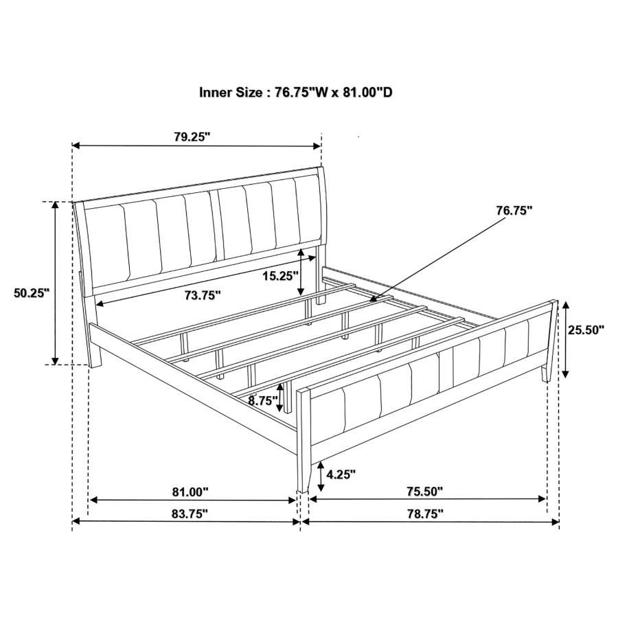 Carlton Wood Eastern King Panel Bed Cappuccino view 10