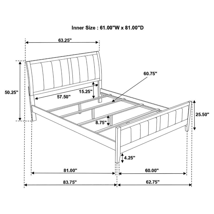 Carlton Wood Queen Panel Bed Cappuccino view 10