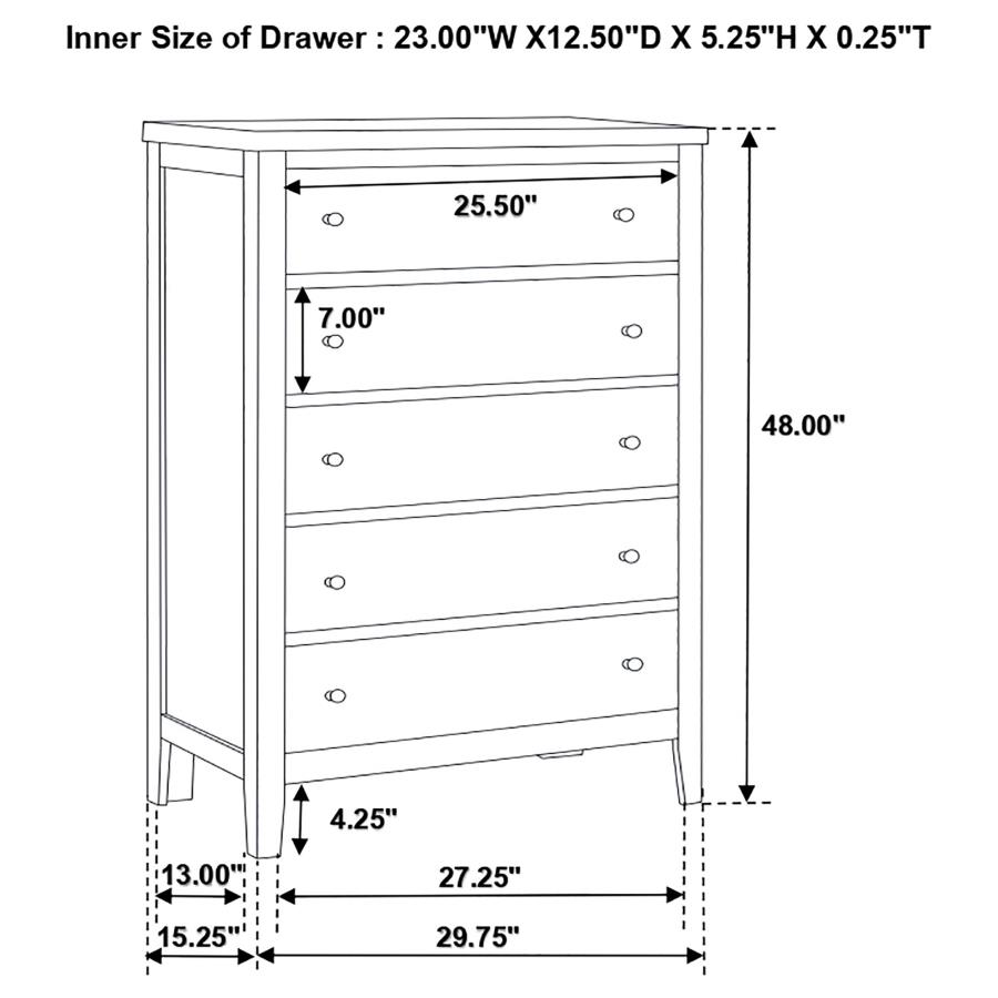 Carlton 5-piece Twin Bedroom Set Cappuccino view 20