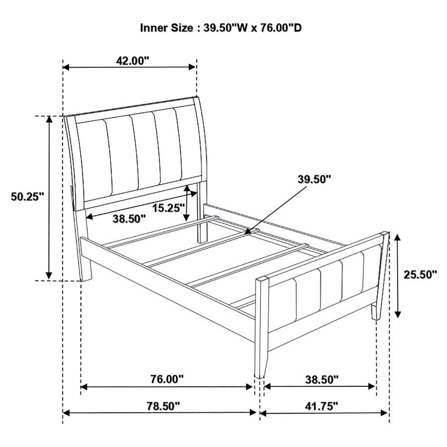 Carlton 5-piece Twin Bedroom Set Cappuccino view 16